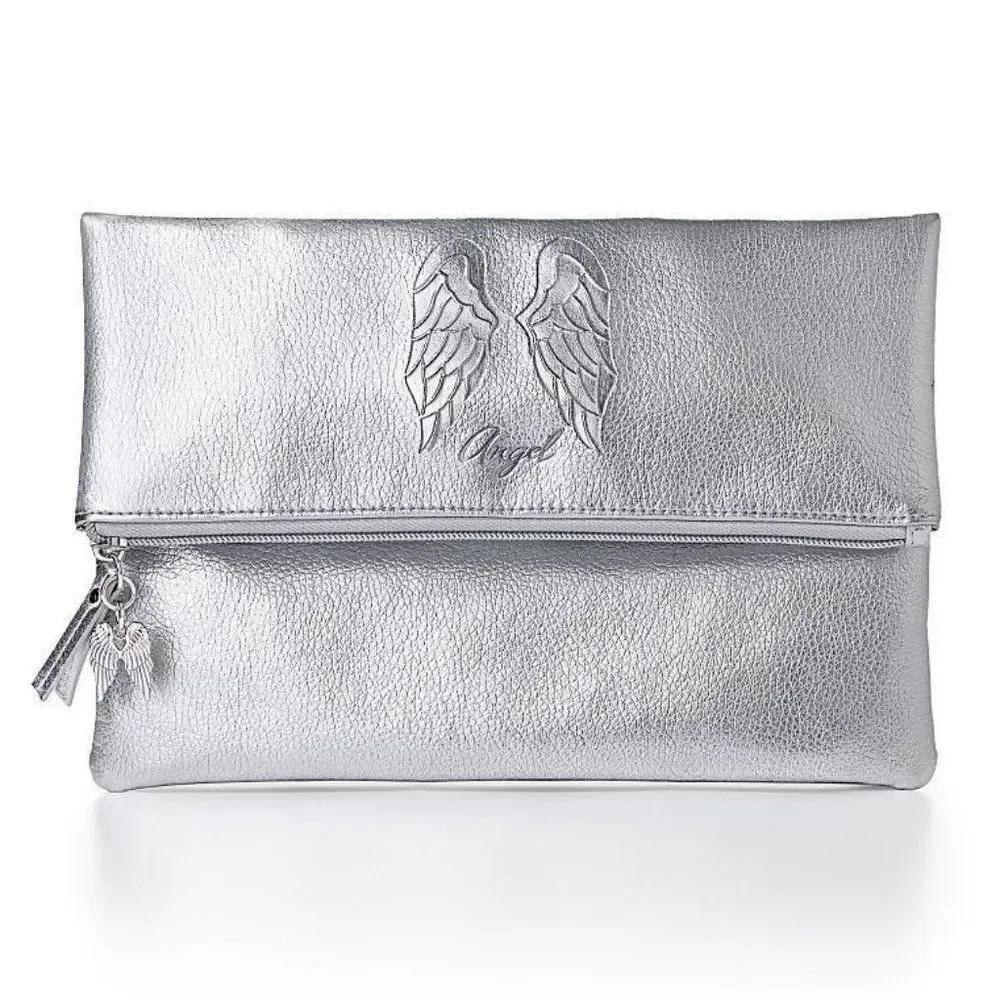 Victoria's Secret Silver Angel Anniversary Fold Over Clutch Bag